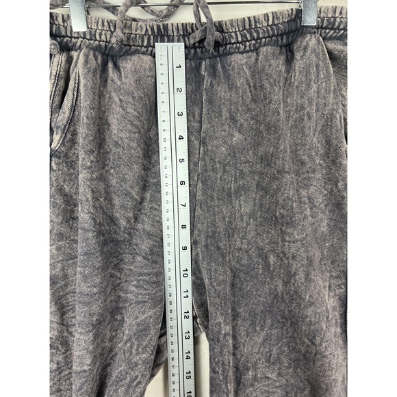 Three Bird Nest Sweatpants Womens Small Gray Wide Leg Crop Drawstring Pockets - Picture 6 of 8
